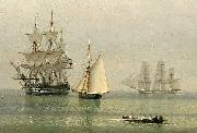 John ward of hull, Warships on a calm sea